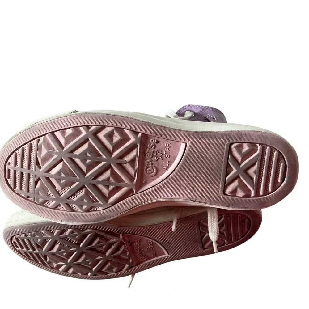 Converse CTAS butterfly wings women’s Sz 6 purple white canvas sneakers HI TOP - Picture 8 of 10